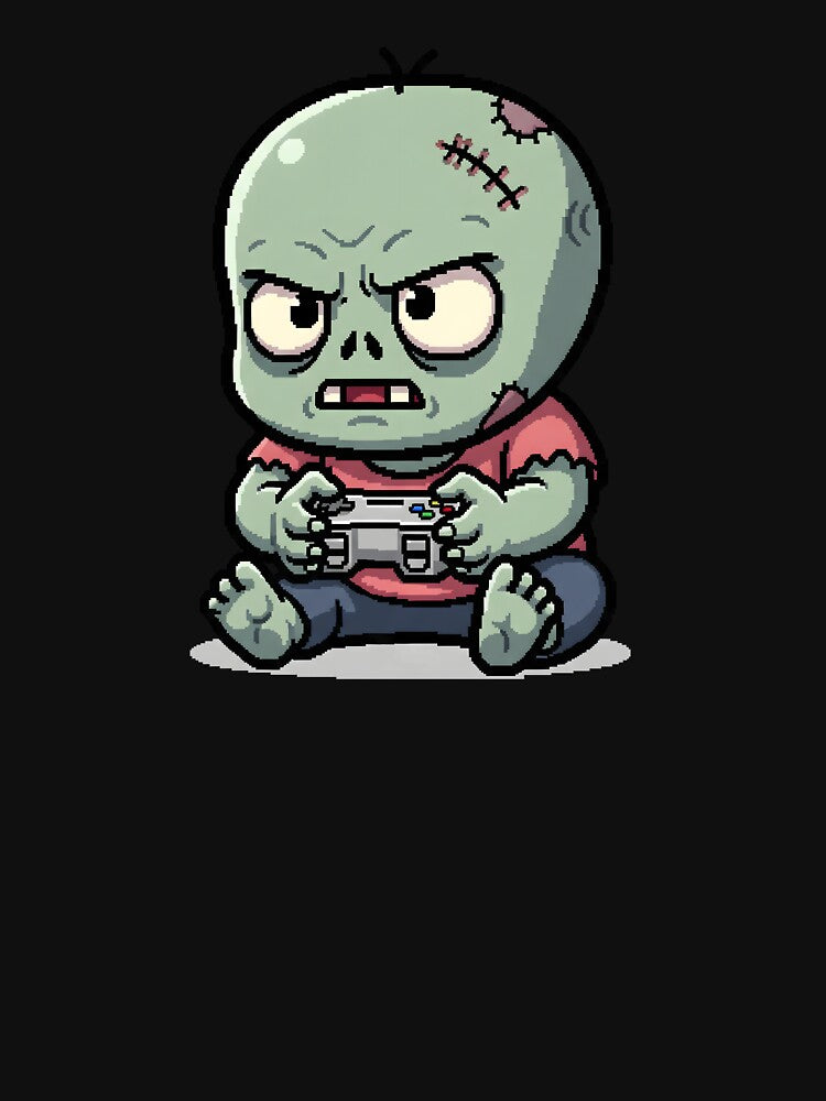 Gamer Zombie - Funny Intense Gaming Pixel Art by Sredsub