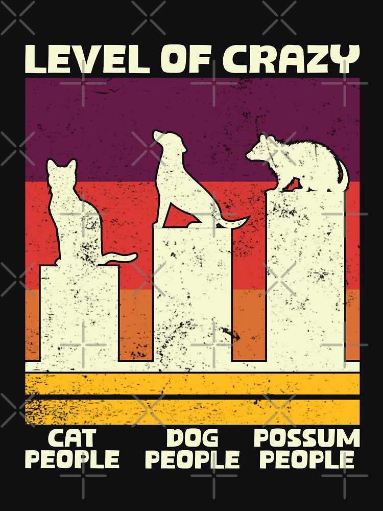 Level Of Crazy Possum Tee Retro Funny Possum by teeshop87
