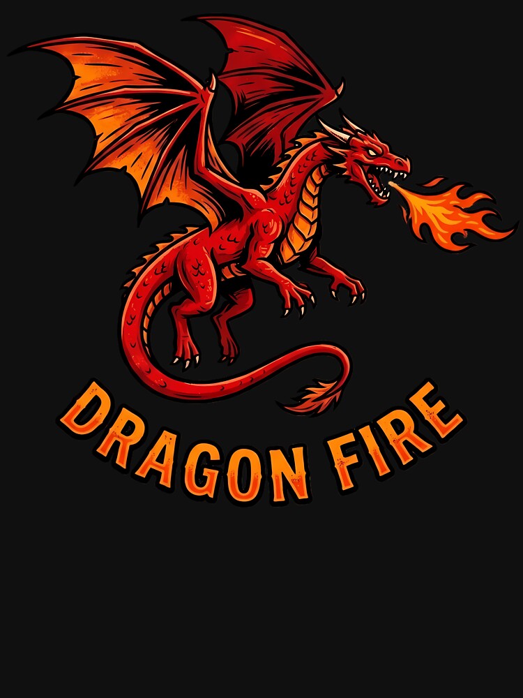 Dragon Fire Red Fire Breathing Dragon Art by LuisWorks