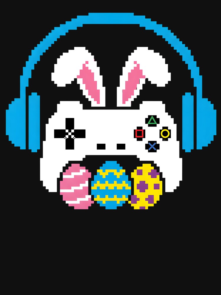 Pixel Art Easter Video Game Controller Bunny Retro Boys Men by clothesy7