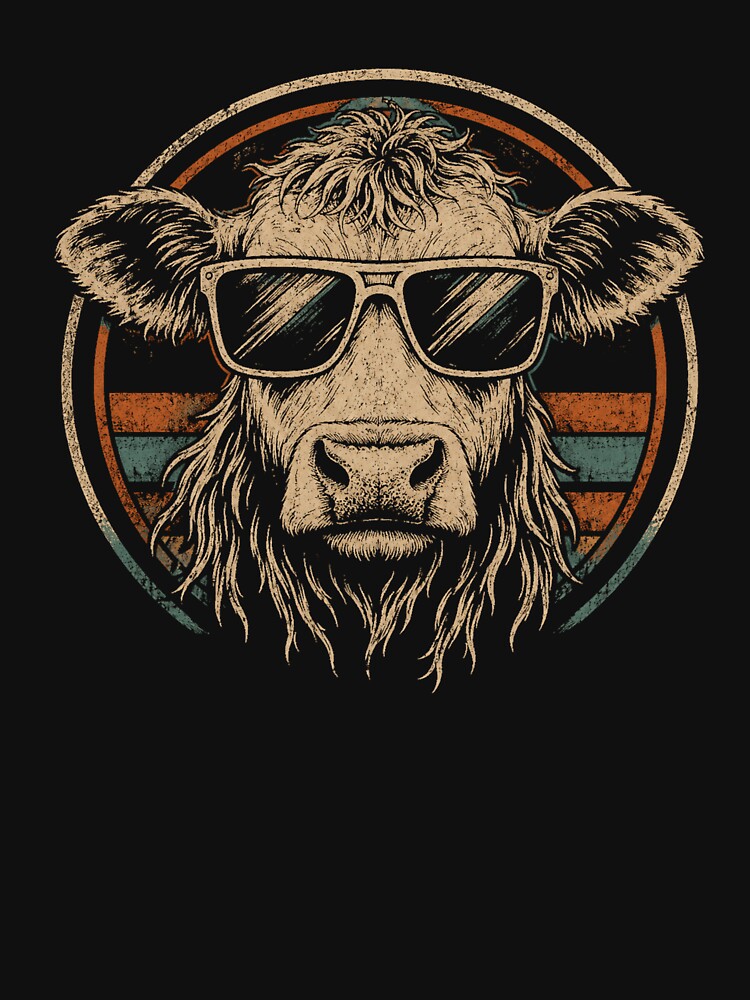 Retro Cow Sunglasses Vintage Cool Farm Animal by Moizento