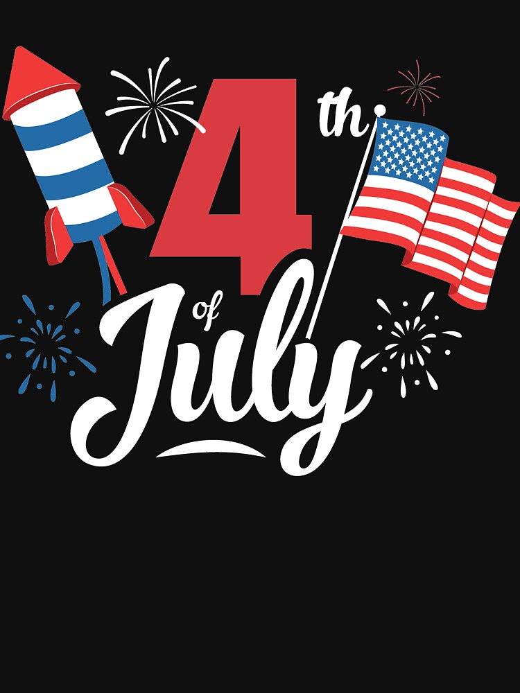 4th July Fireworks & USA Flag America Independence Day by Lenny Stahl