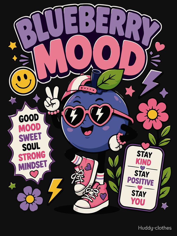 Blueberry Mood Cute Positive Berry Character with Sweet Soul and Strong Mindset Inspiration by Huddy-clothes