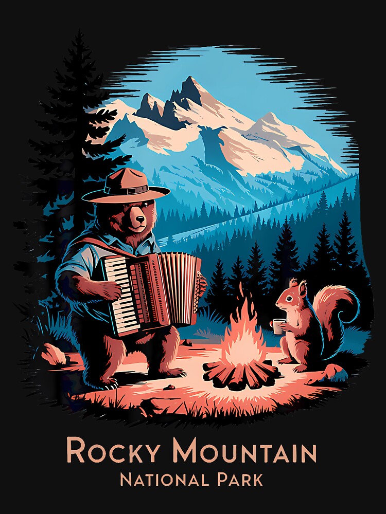 Scenic Rocky Mountain National Park Bear Campfire by HerbertKuhn112