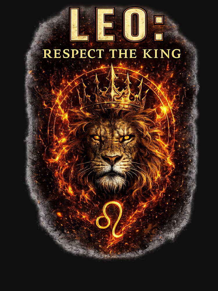 Leo King Energy Aesthetic – Respect The King Zodiac Gift by Anyshca