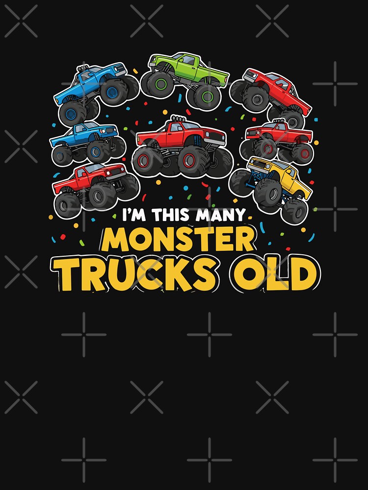 I'm This Many Monster Trucks Old Birthday Monster Truck Fan Child by PopStars1993