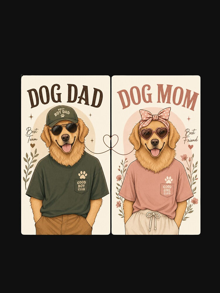 Matching Dog Dad and Dog Mom Kawaii Golden Retriever Set by Ashley critters