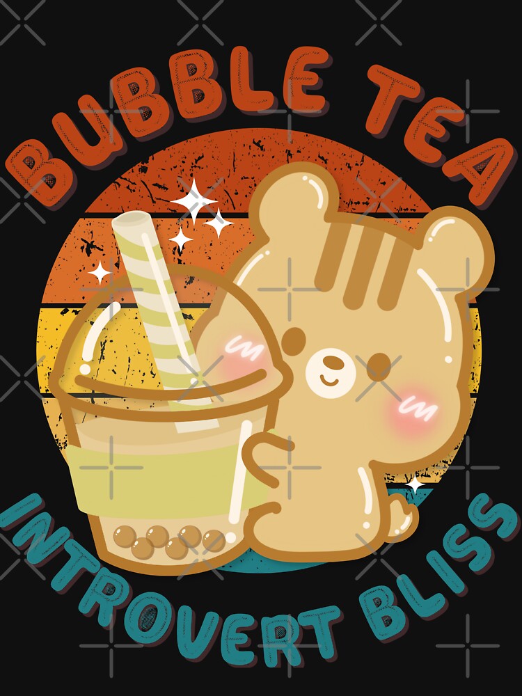 Vintage Cute Kawaii Chipmunk Bubble Tea Introvert Bliss by cutecozynook