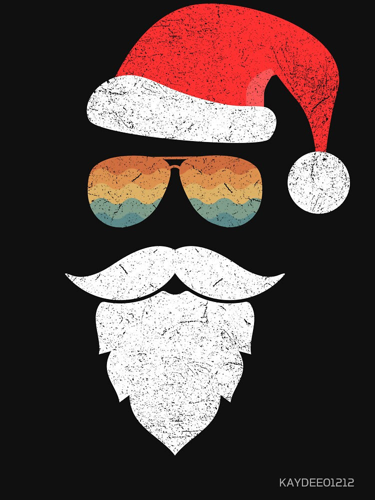 Funny Santa-Claus Face Vintage Retro Sunglasses with Hat Beard Christmas by KAYDEE01212 ✨