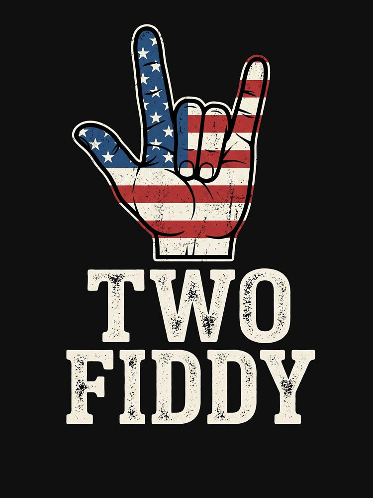 Two Fiddy 250th Anniversary 4th of July Patriotic Shirt | America 250 USA Flag Hand Sign | Funny Independence Day Gift by Maravillio