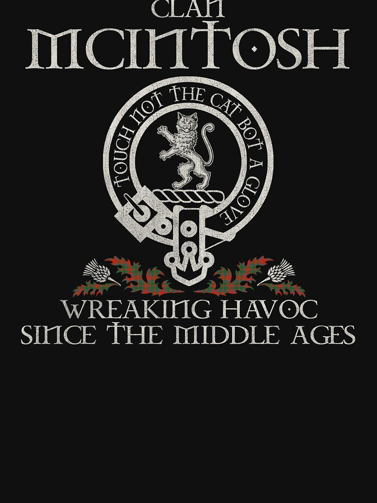 Clan McIntosh crest Scottish surname tartan Thistle vintage by Clan1093