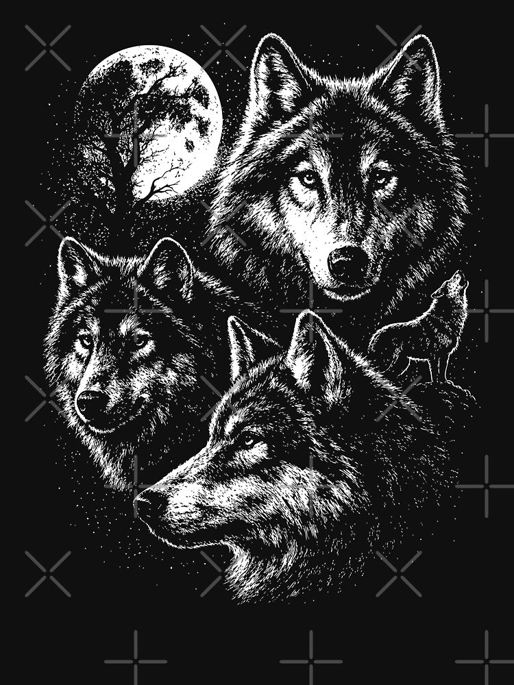 Wolf Vintage 90s Graphic Style by Poopielandia
