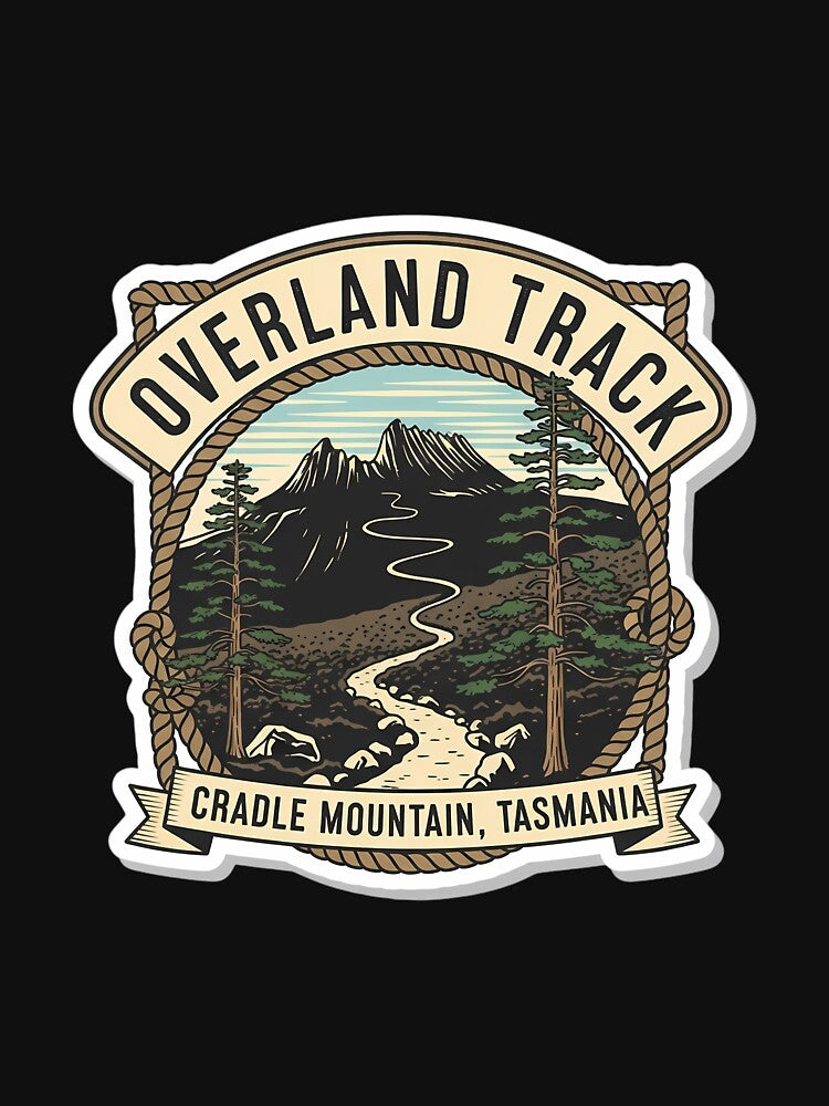 The Overland Track: A Vintage Cradle Mountain Hiking Emblem by Digital Dreams Arts