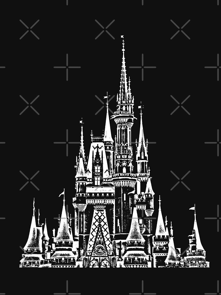 Black and White Magic Castle Stamp by FandomTrading
