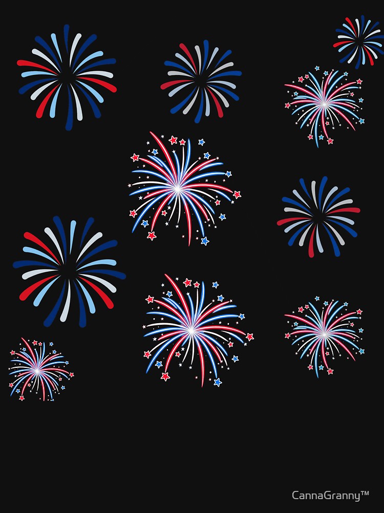 Patriotic Fireworks Pattern | Red White & Blue Fourth of July Celebration Design by  CannaGranny™