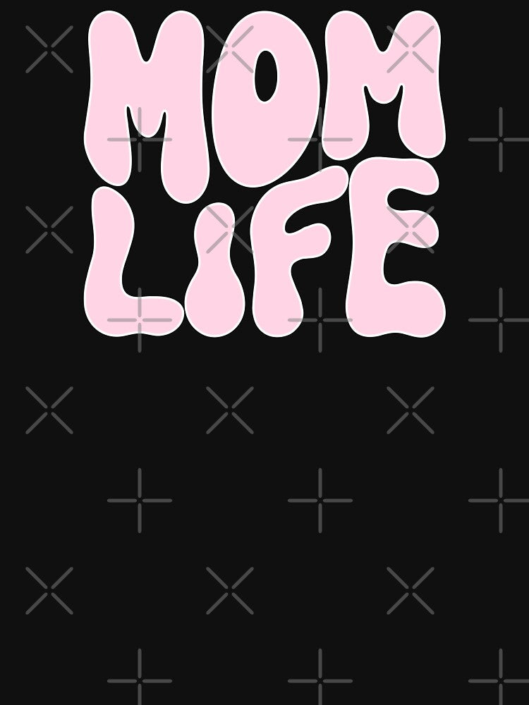 Mom Life Retro Style In Pink And White Lettering by handsoftime2020