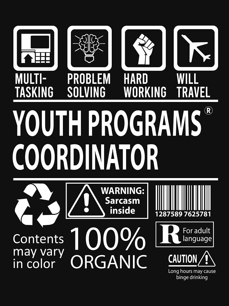 Youth Programs Coordinator T Shirt - MultiTasking Certified Job Gift Item Tee by sabinacsnm