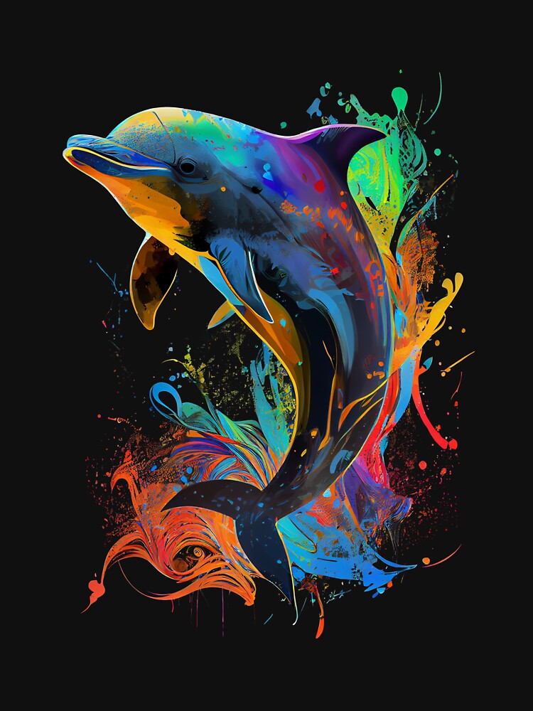Dolphin Pop Art Design Colorful Dolphin Lover Design by adsman68