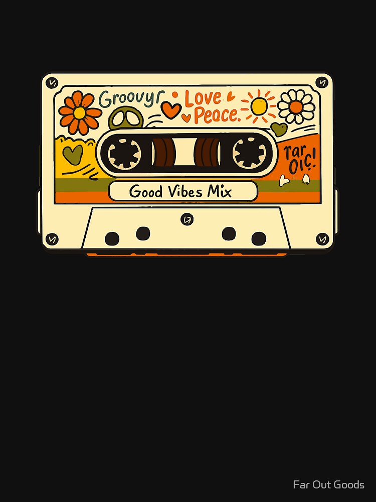 Retro 70s Groovy Aesthetic Cassette Tape - Good Vibes Mix by Far Out Goods