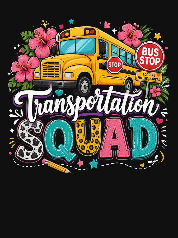 Transportation Squad Bus Driver School Bus Back to School by OlakunleOloroz