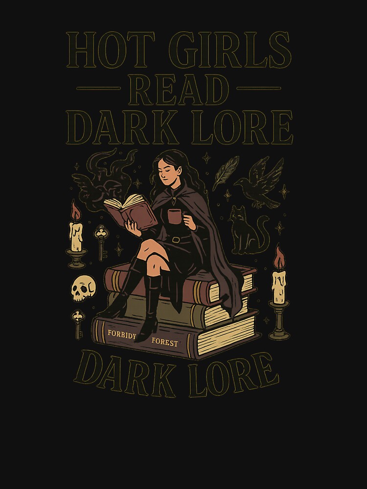 Hot Girls Read Dark Lore – Gothic Fantasy Book Lover Design by Designeerguy