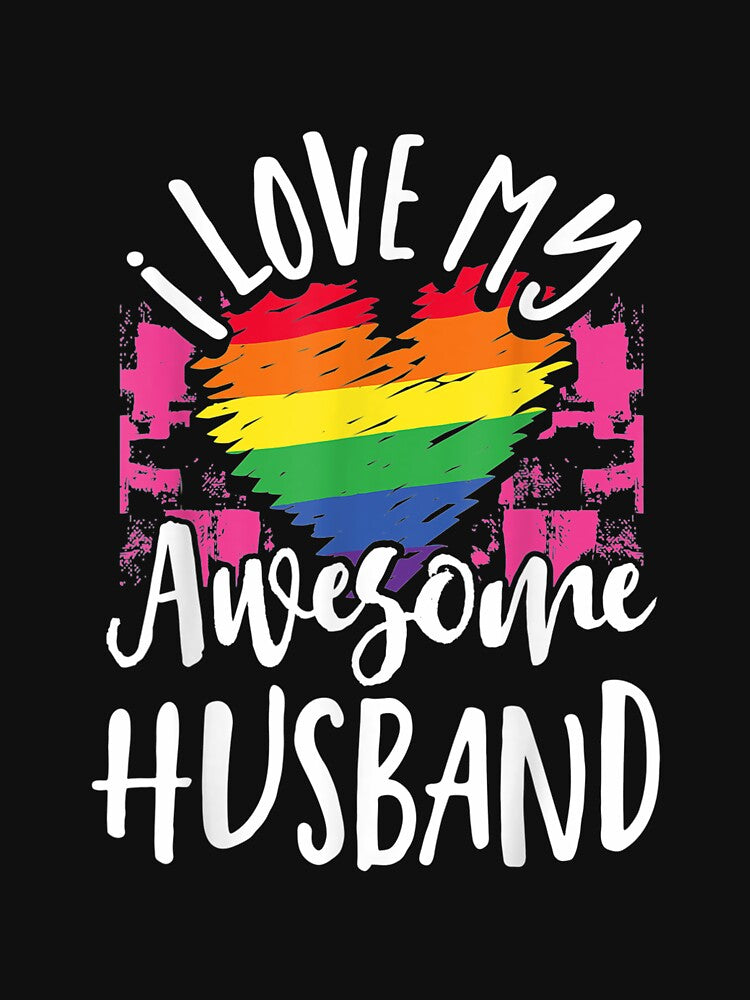 I Love my Awesome Husband Gay Couple Matching by angelabeulah