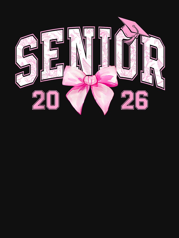 Senior 2026 Coquette Pink Bow Girls Class of 2026 Graduation by Boutkimaewab