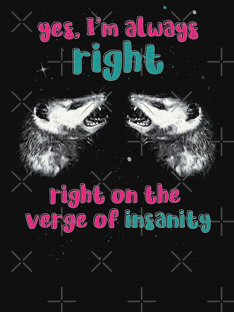 Yes, I’m Always Right – Right on the Verge of Insanity | Funny Possum Meme by DragonScar