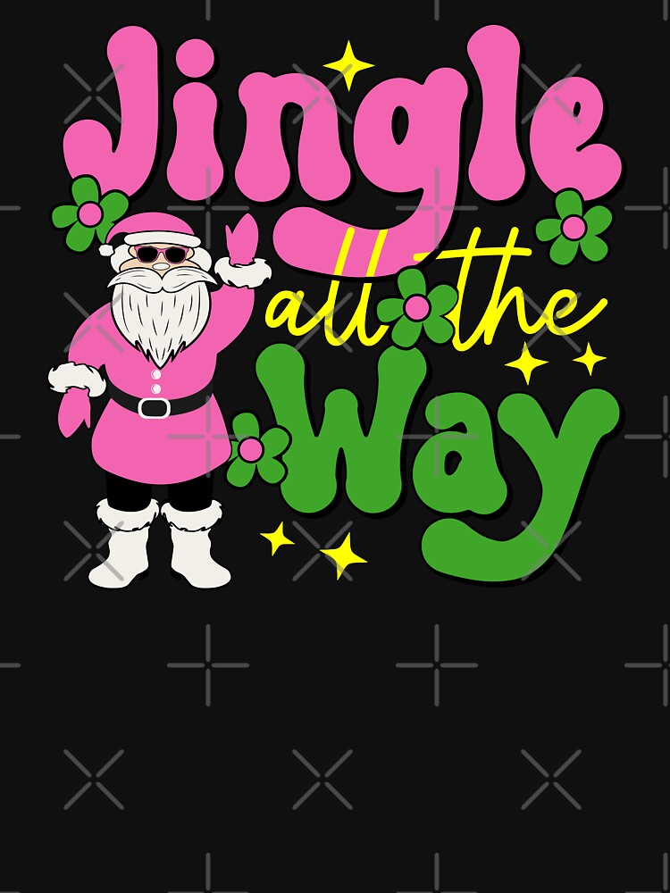 Retro Pink Santa Claus Jingle All The Way Vintage Classic Christmas by treasure-crafts