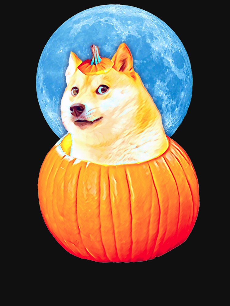 Halloween Doge Pumpkin: Dogecoin Cryptocurrency To the Moon Shiba Inu Meme by Mochi-Merch