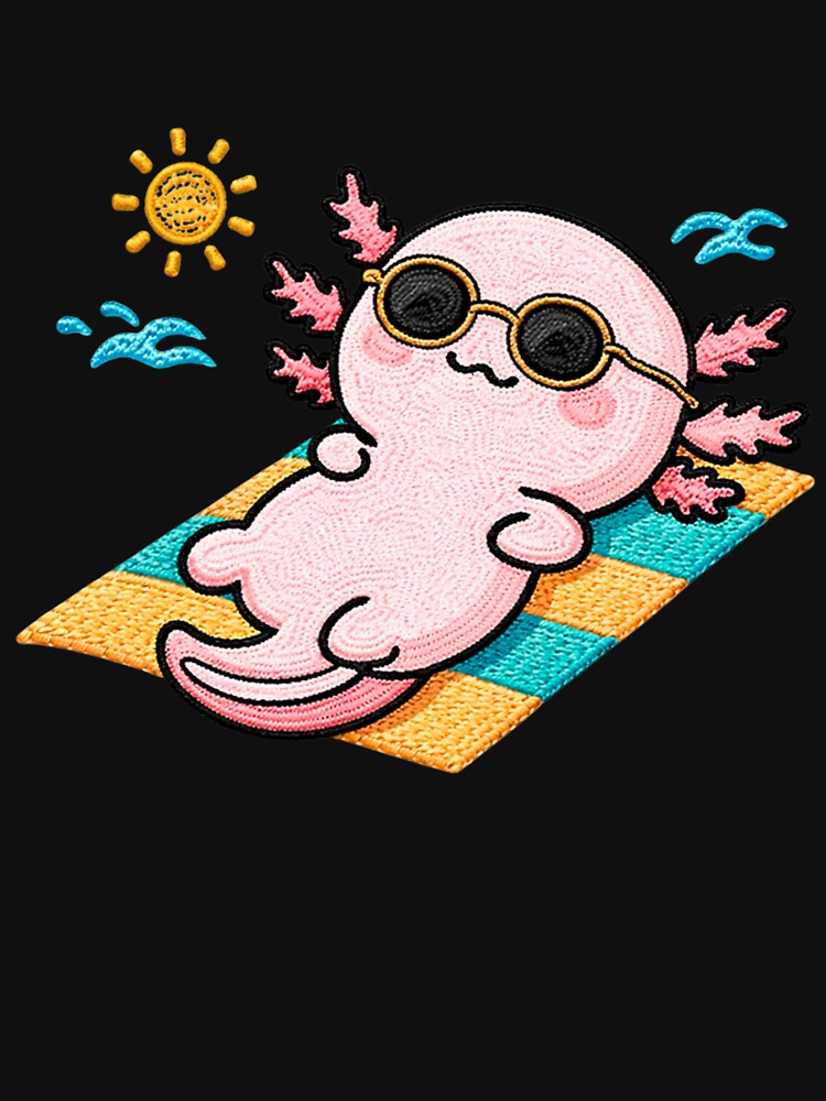 Beach Relax Axolotl – Cute Kawaii Summer Axolotl with Sunglasses by ColorSplash123