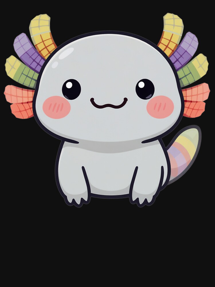 Rainbow Gill Axolotl – Calm Aesthetic Pastel Illustration by ColorSplash123