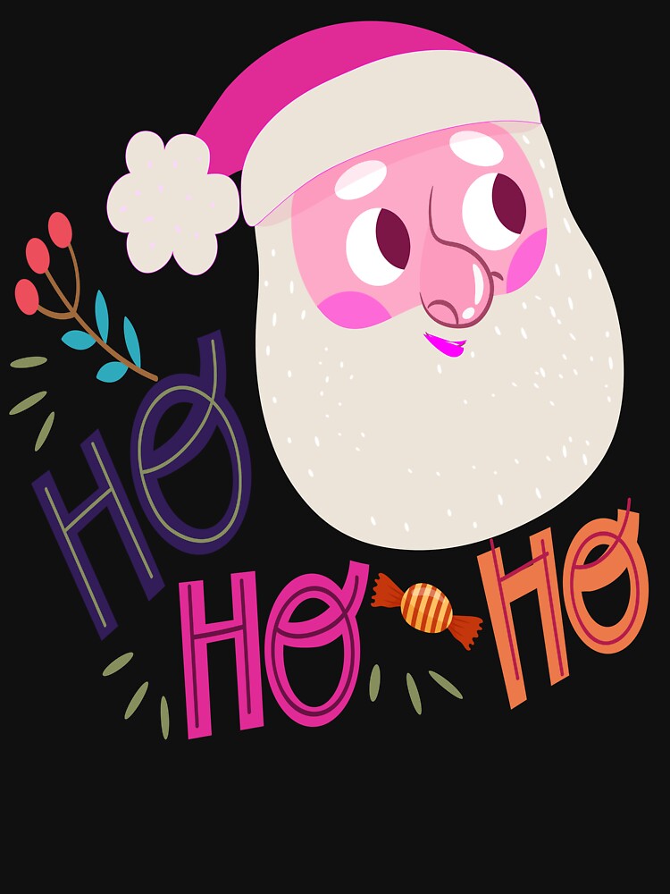 Retro vintage pink santa claus ho ho ho by hamzablk
