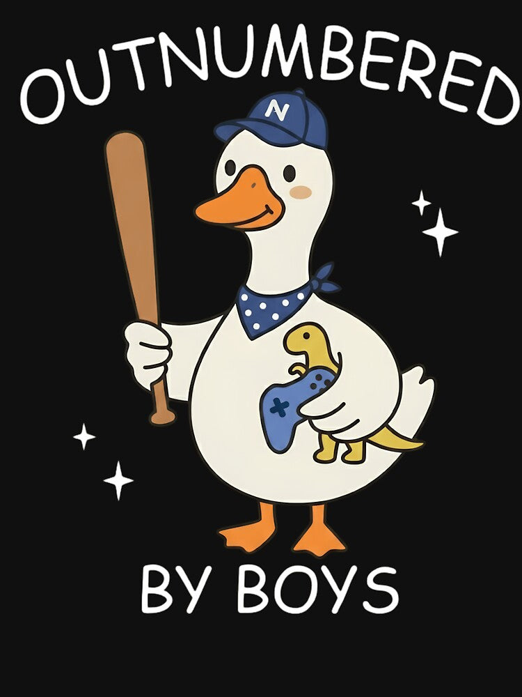 Outnumbered By Boys Cute Duck Baseball Gamer Dinosaur Mama by haitrieuic96