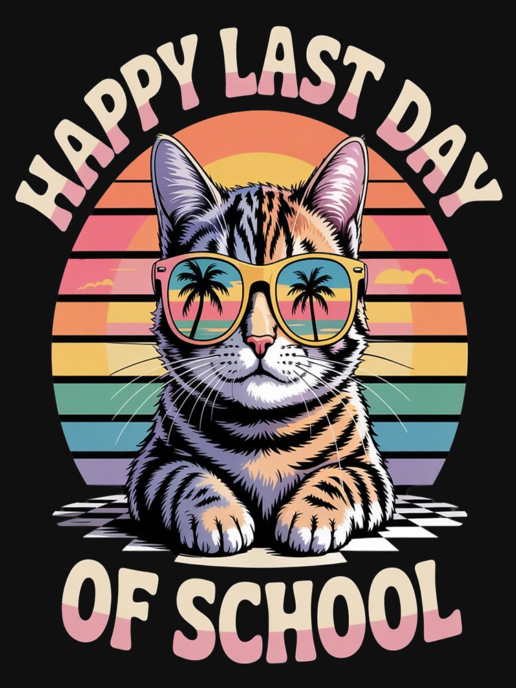 Happy Last Day End Of School Graduation Funny Cat by HaiharryCartoon