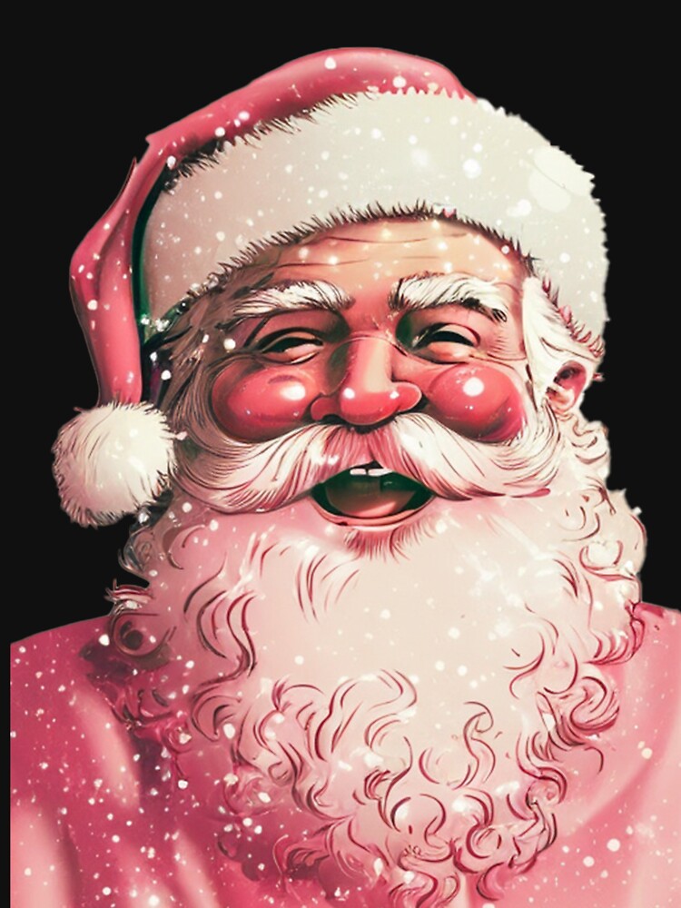 06 Retro Vintage Pink Santa Claus by printiesart