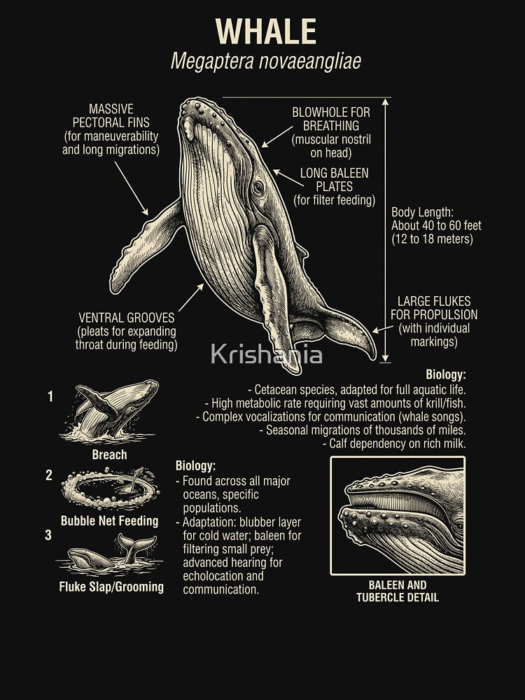 Whale Scientific Anatomy Biology Animal Lover by Kimberley King Art  King Art