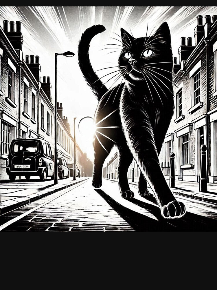 Black cat on th street by OneMoreShopHere
