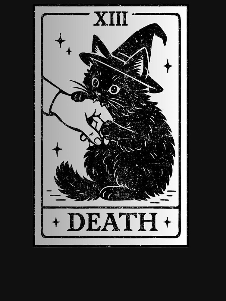 Black Cat Death Tarot Card by FerminVigo
