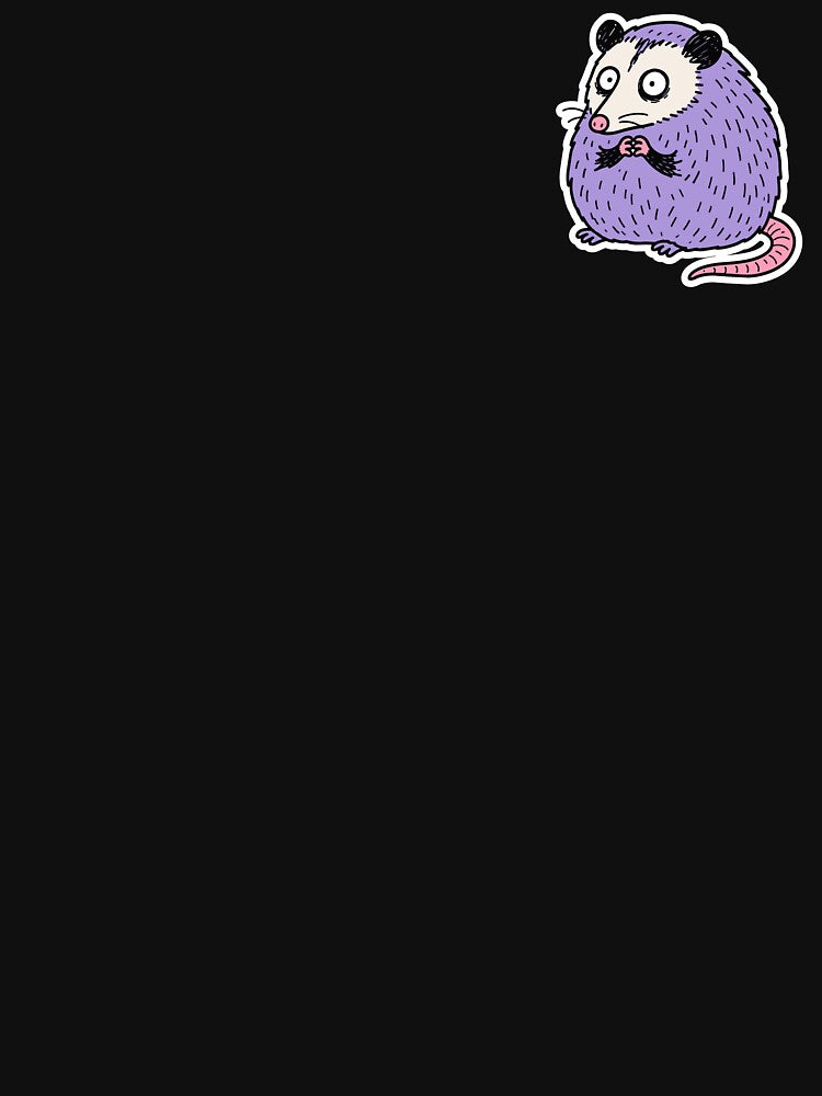 Anxious Purple Opossum - Funny Nervous Trash Cat Meme Art by Holzon