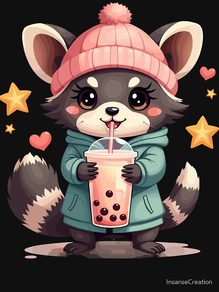 Adorable Animal Drinking Bubble Tea by InsanseCreation