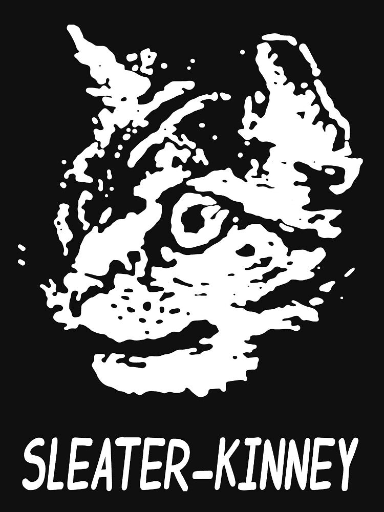 Art Cat Retro Sleater Kinney Music Band Sticker Essential T-Shirt by JenniferBrister