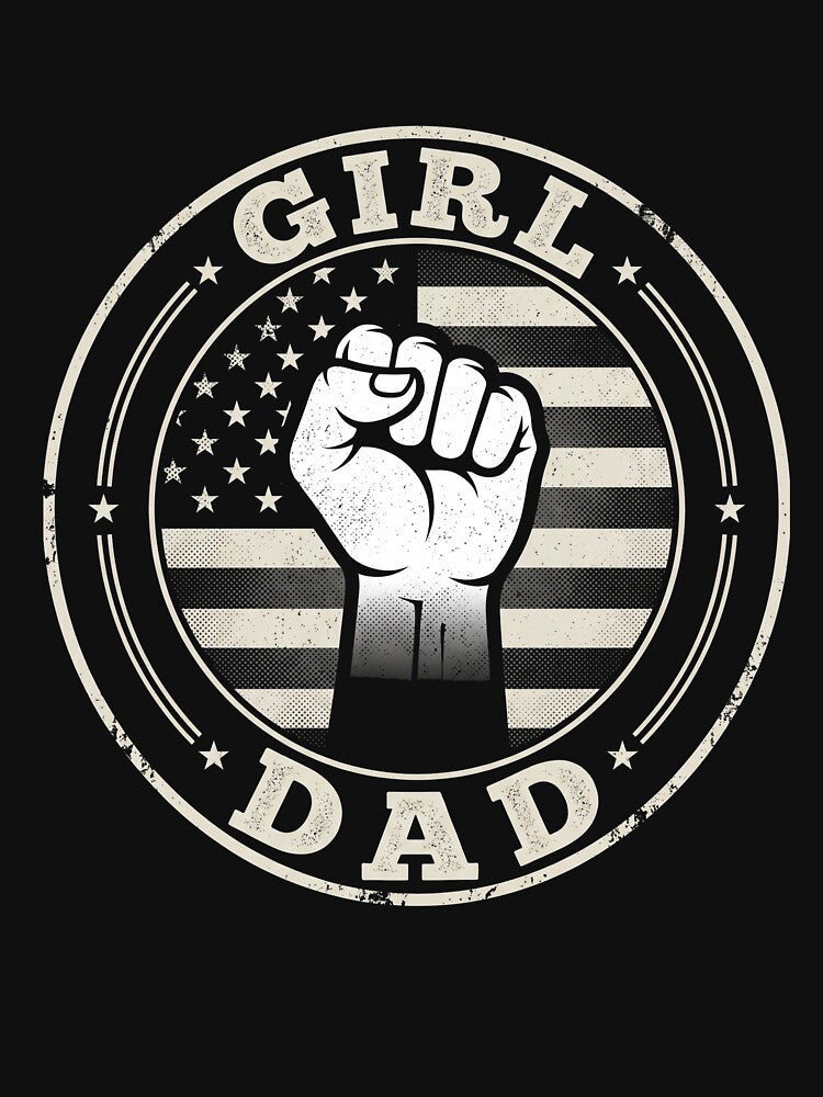 Girl Dad Father Of Daughters Patriotic American by SofenArt