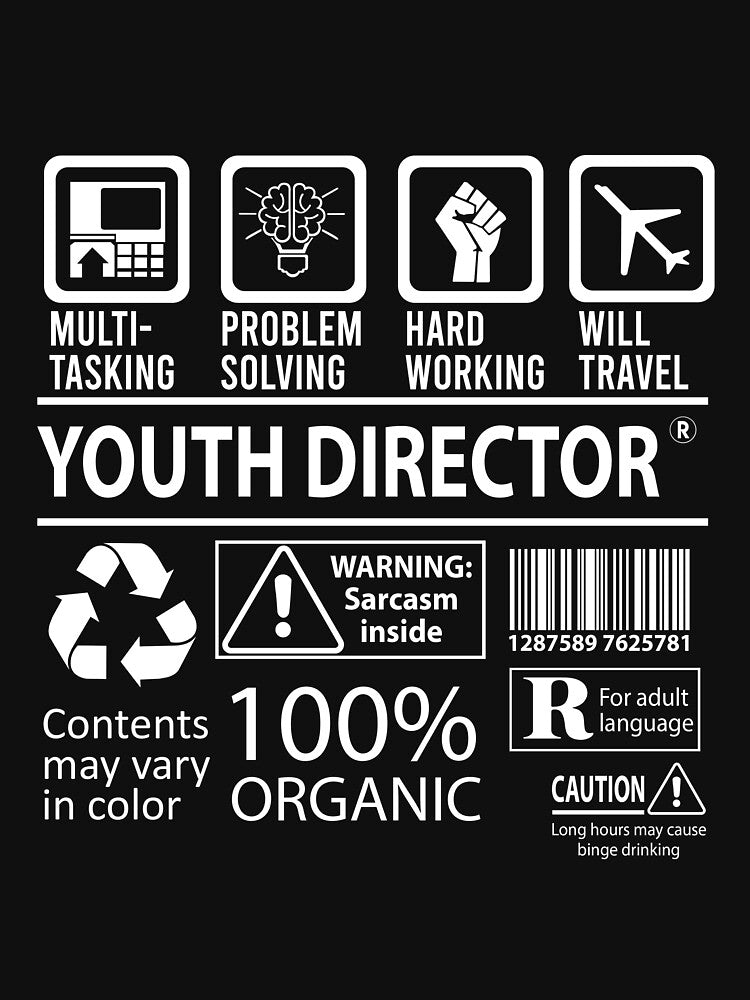 Youth Director T Shirt - MultiTasking Certified Job Gift Item Tee by sabinacsnm