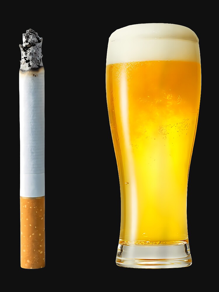 Beer & Cigarette Lover Day Drinking Dad Smoking Beer Lover by KristineLi