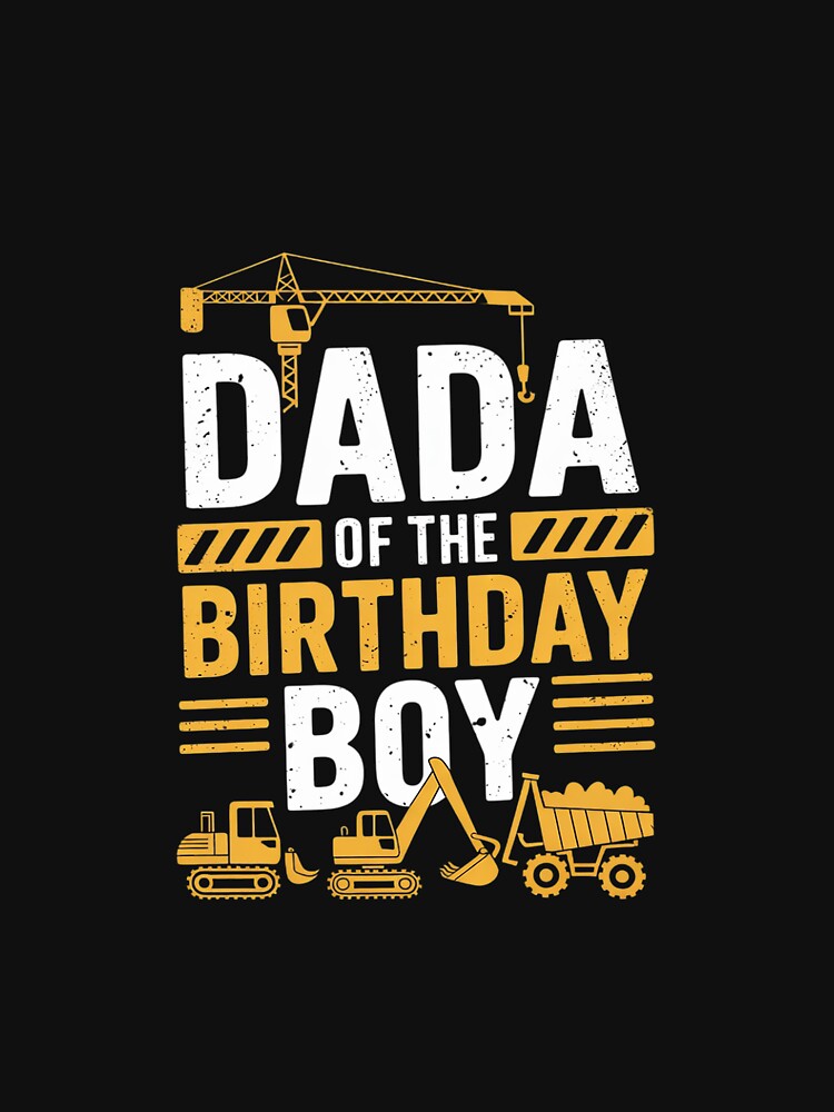 Mens Dada of the Birthday Boy Construction Worker Bday Party by EllinoKlemo