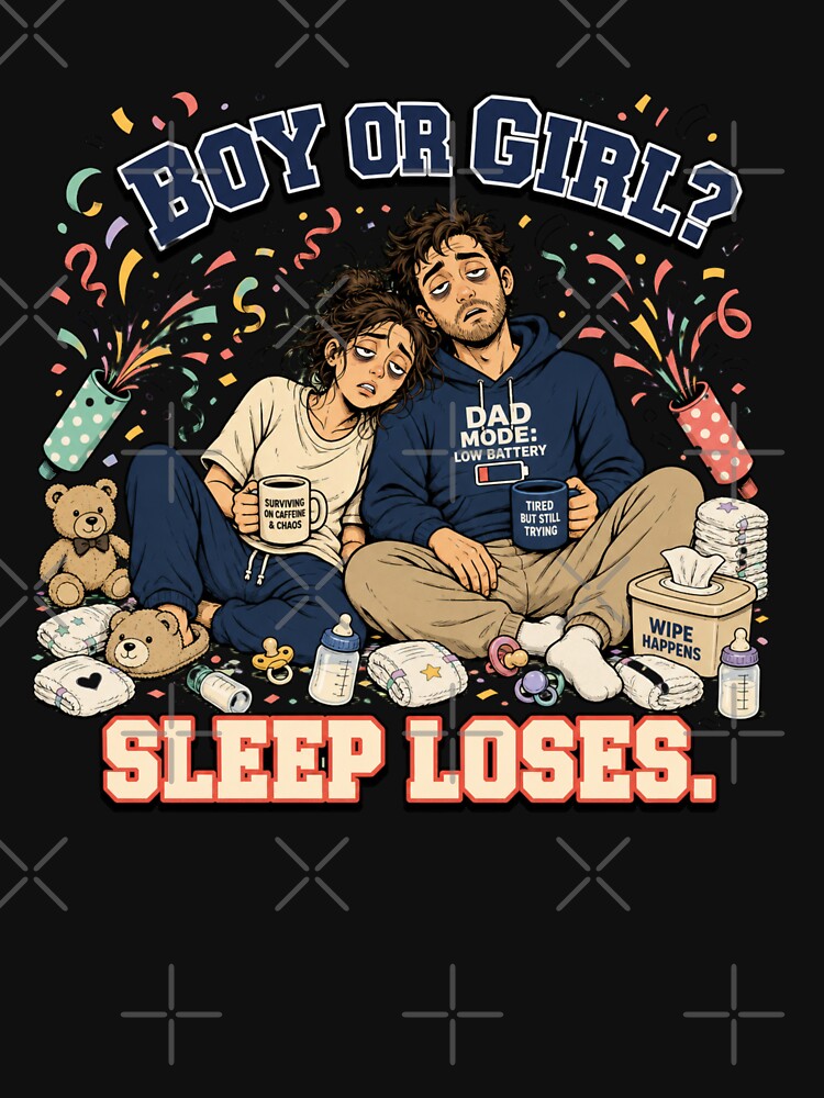 Boy or Girl? Sleep Loses Funny Gender Reveal Parents by freshwear design