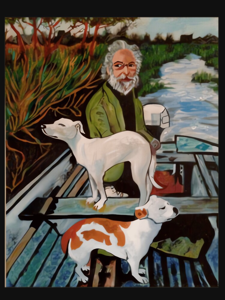 New Goodfellas Painting Old Man with Two Dogs Men by aldiqssurugam