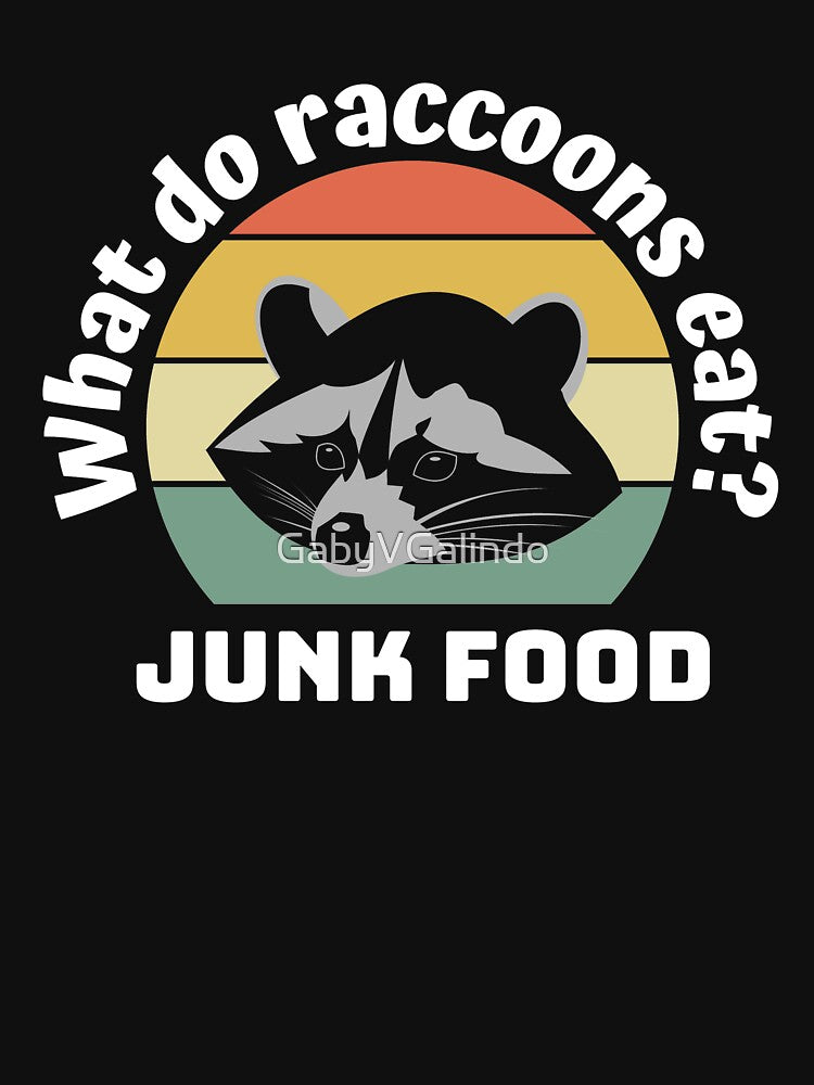 vintage sunset raccoon , racoon junk food pun by GabyVGalindo