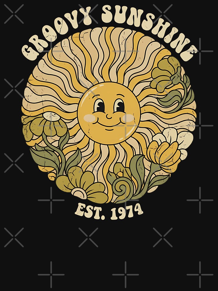Groovy Sunshine 70s Floral Sun Est 1974 by chattsuede